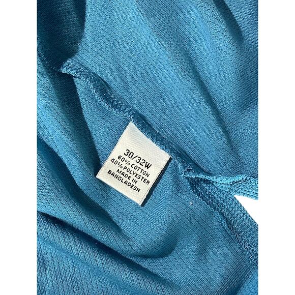 Women's L/S Henley Waffle Weave Pullover Blouse, Sky Blue, 30W-32W - Picture 4 of 5